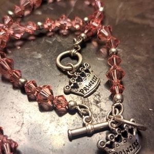 GENUINE Swarovski CRYSTAL Baby pink *Princess* Sterling silver twin bracelet's